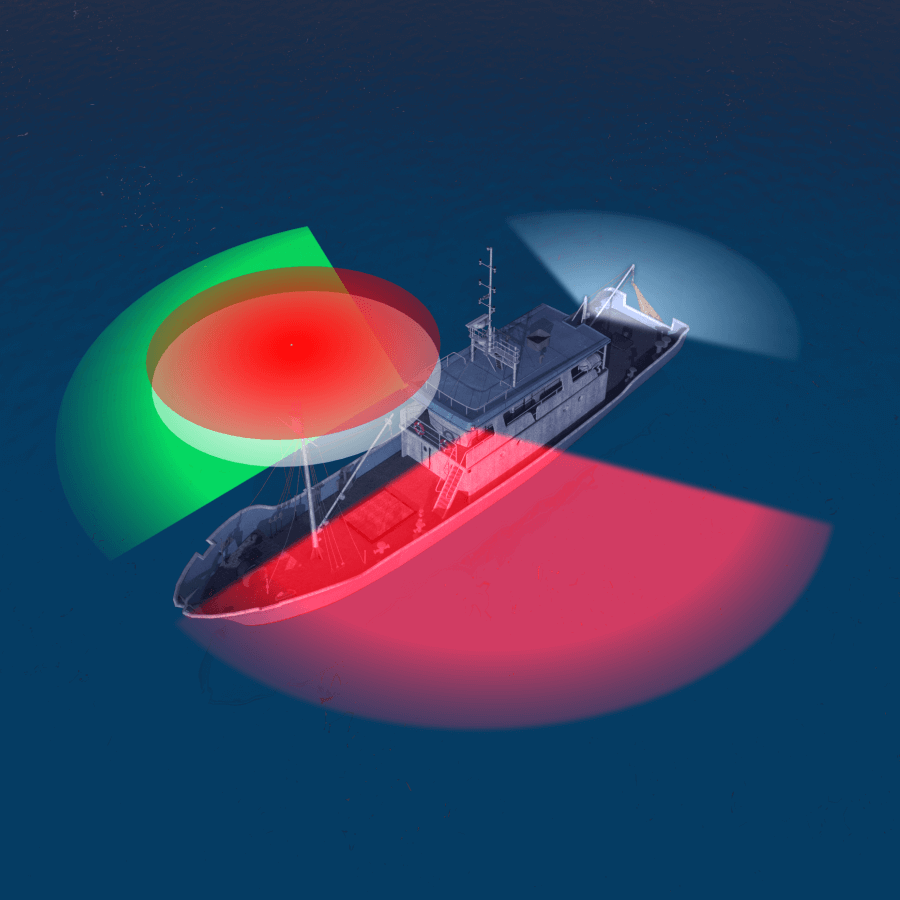 Commercial boats navigation lights