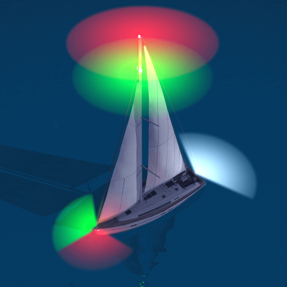 Feux de navigation pour un voilier