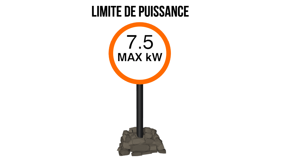 Panneau de signalisation de limite de puissance de moteur