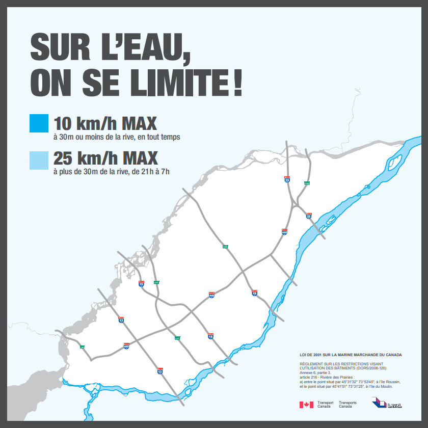 À quelle vitesse doit naviguer une embarcation de plaisance?