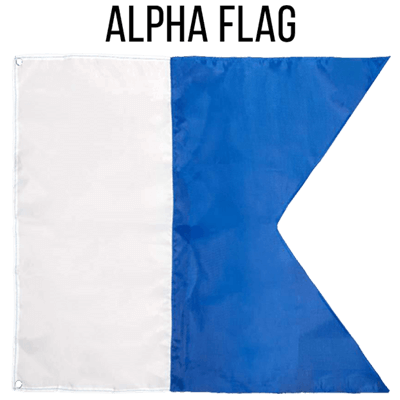 Alpha flag - blue and white flag