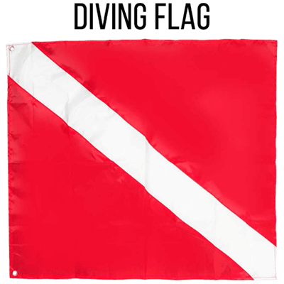 red flag with white stripe