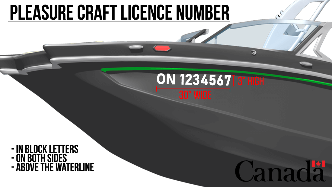 display the pleasure craft license number  