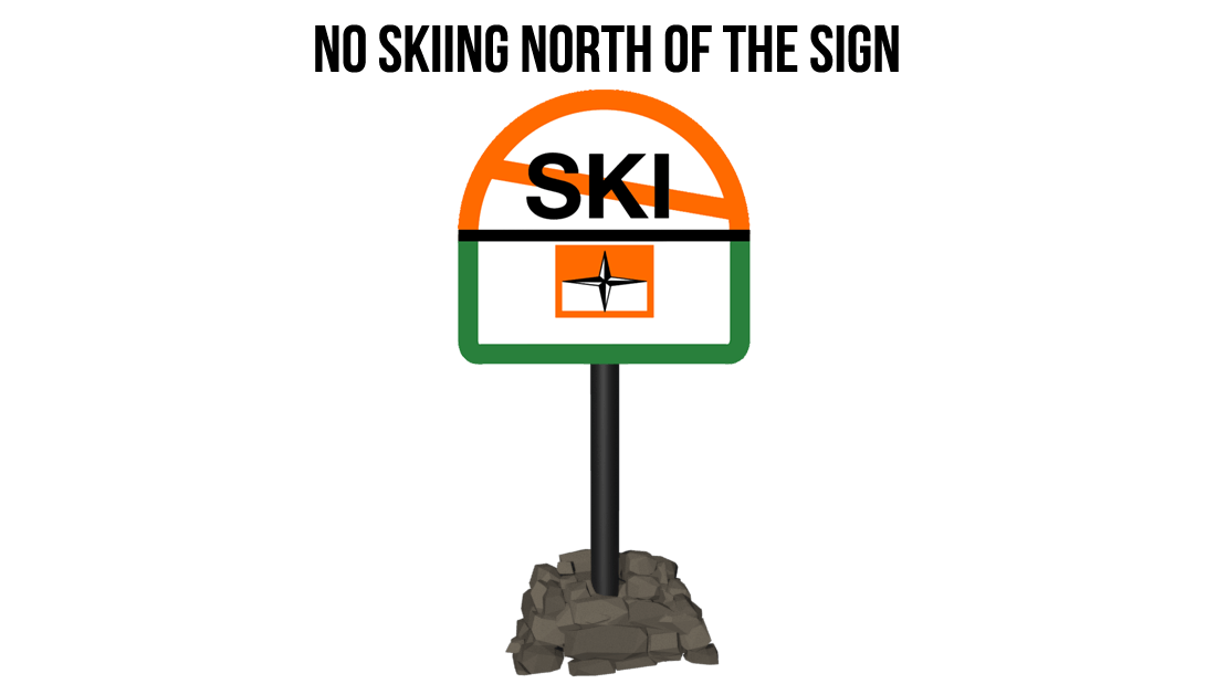 Boating restriction sign - No skiing