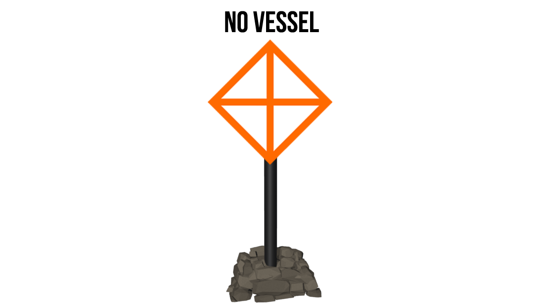Boating restriction sign -  No vessel