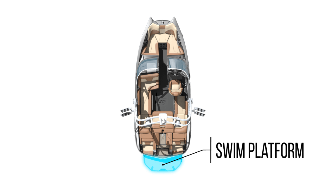 Swim platform of a boat