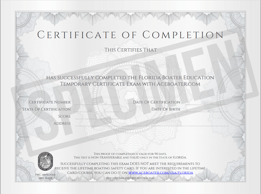 Florida Temporary Certificate - Boat Rental