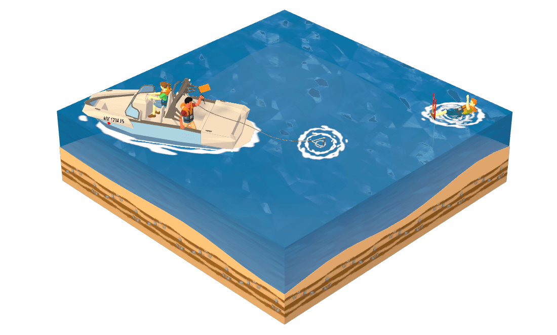Water skiing - orange flag