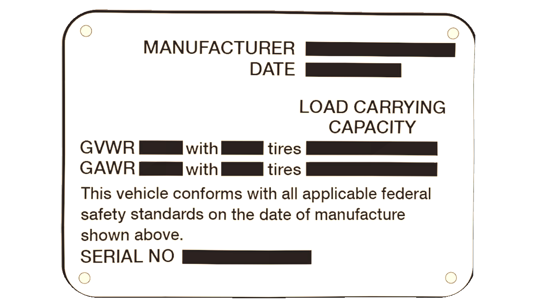 Trailer capacity plate
