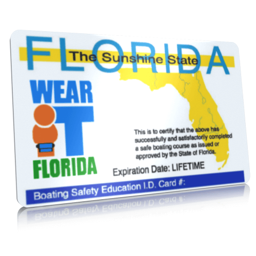 Tarjeta de identificación de educación náutica de Florida