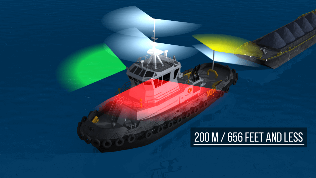 Towing vessel navigation lights