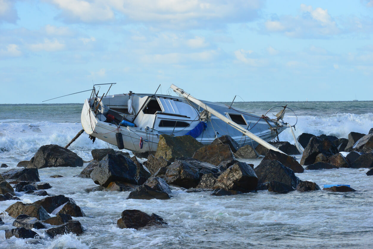 runs aground